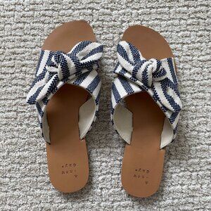 A New Day Knotted Blue & White Sandals